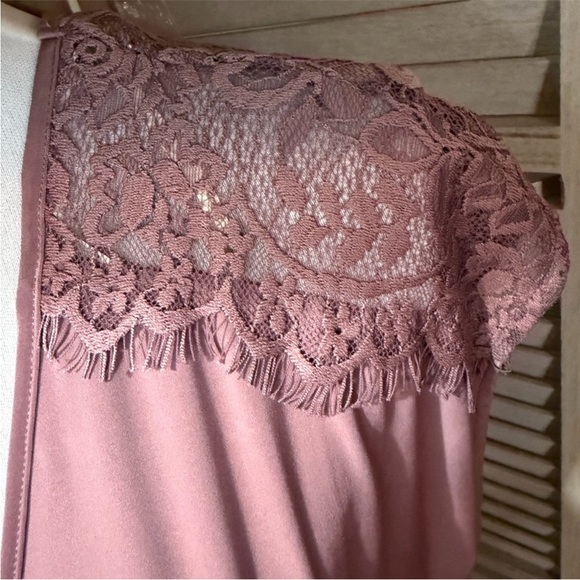 NEW•2X•Slinky Lace Detail Mauve/Light Purple - Picture 6 of 11